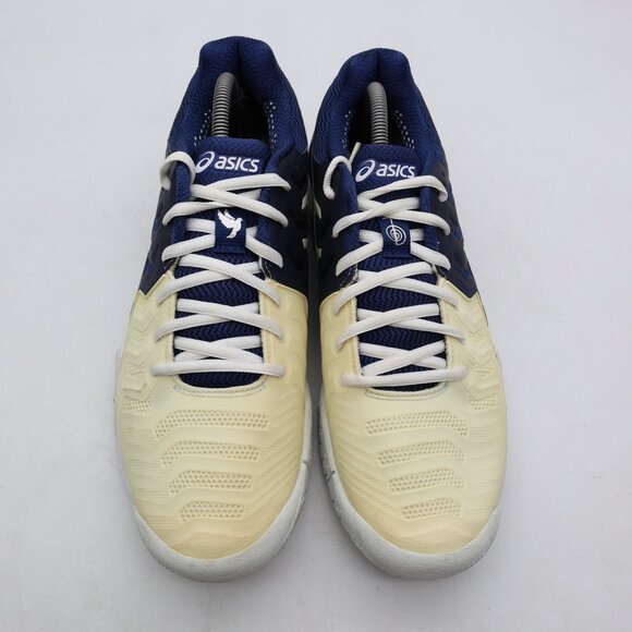 Asics Gel Resolution Novak Men's 10.5 Tennis Shoes Blue Beige Sneakers E805N - Picture 2 of 10